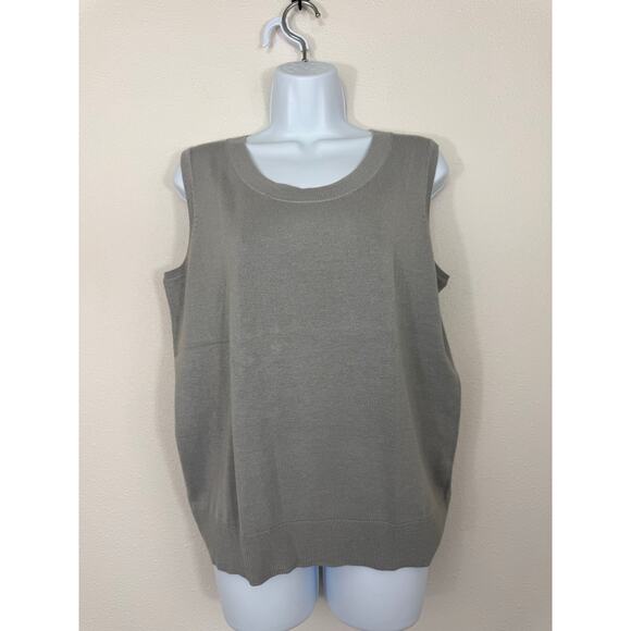 Nue Options Essentials Gray Sleeveless Knit Sweater Tank Top XL - Picture 1 of 4